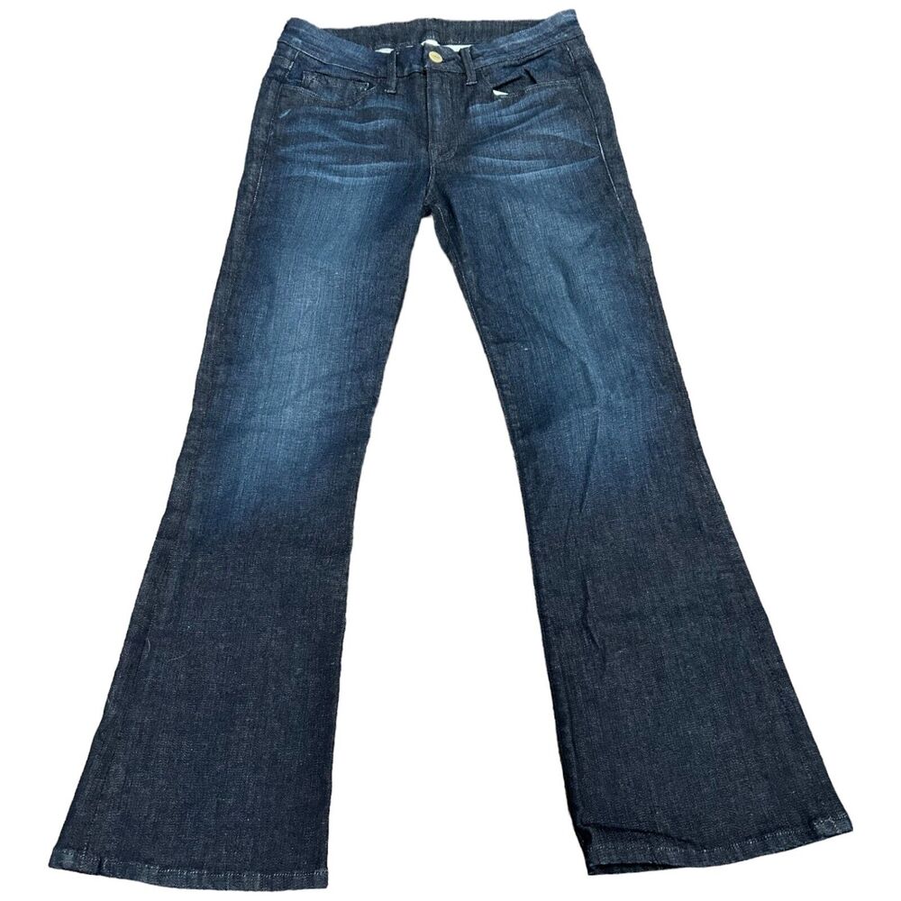 Frame‎ Jeans Women's Size 27 Blue Denim Casual Flare Leg Flat Front Outdoor